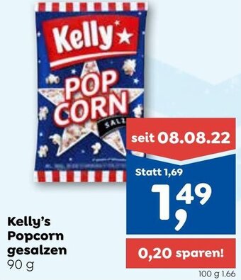 ADEG Kelly's Popcorn gesalzen 90 g Angebot