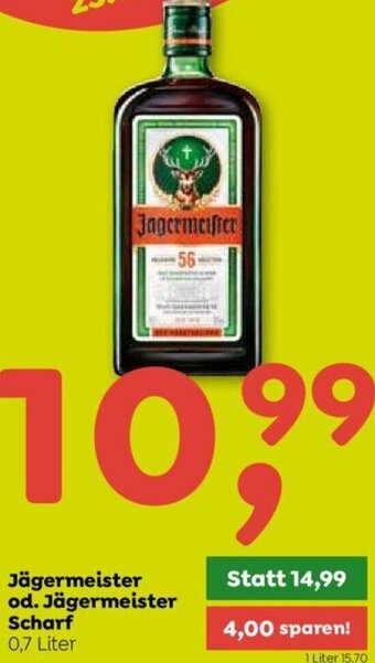 ADEG Jägermeister od. Jägermeister Scharf 0,7 Liter Angebot
