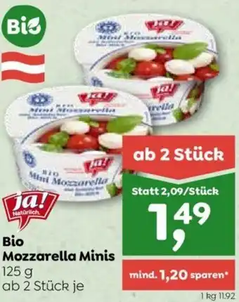 ADEG Ja! Natürlich Bio Mozzarella Minis 125g Angebot