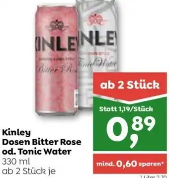 ADEG Kinley Dosen Bitter Rose od.  Tonic Water 330 ml Angebot