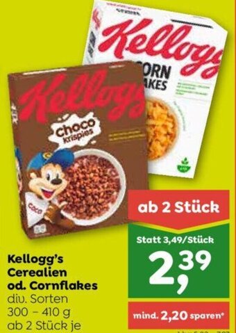 ADEG Kellogg's Cerealien od. Cornflakes 300-410 g Angebot