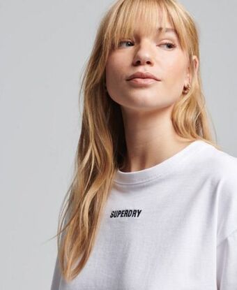 Superdry Micro logo embroidered boxy t-shirt Angebot