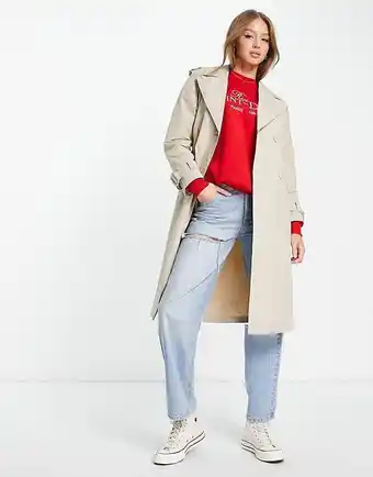 ASOS Pimkie – trenchcoat mit gürtel in beige Angebot