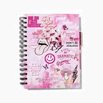 Claire's Princess vibes pink spiral notebook Angebot