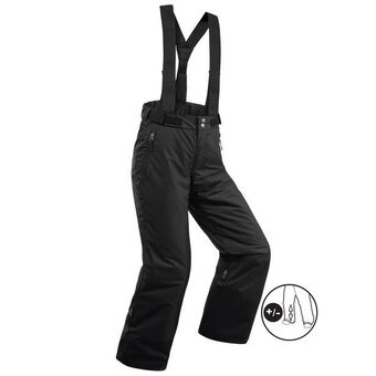 Skihose pull'n fit 500 warm wasserdicht kinder schwarz