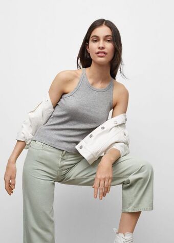 Mango Kurzes baumwolltop Angebot