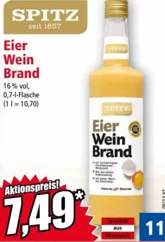 Norma Spitz Eier Wein Brand 0,7 L Angebot