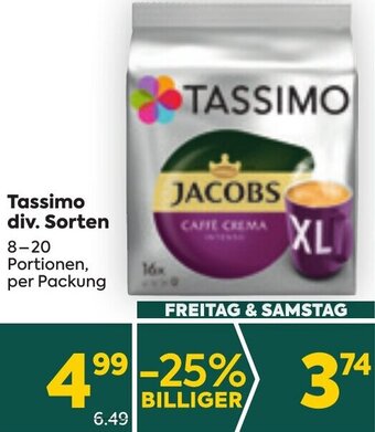Billa Tassimo div. Sorten Angebot