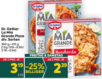 Billa Dr. Oetker La Mia Grande Pizza div. Sorten 360g-415 g Angebot