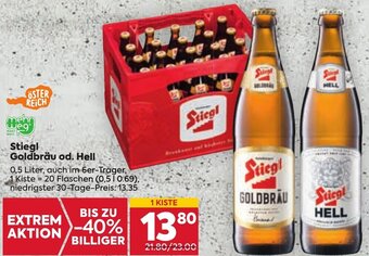 Billa Stiegl Goldbräu od. Hell 0,5 Liter Angebot