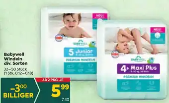 Billa Babywell Windeln div. Sorten Angebot