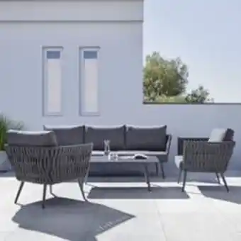 Mömax Loungegarnitur "mila" inkl. auflagen & kissen, dunkelgrau Angebot