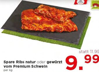 Unimarkt Spare Ribs natur oder Gewürzt vom Premium Schwein per kg Angebot