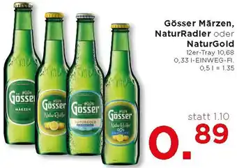 Unimarkt Gösser Märzen, NaturRadler oder NaturGold 0,33L Angebot