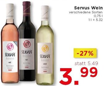 Unimarkt Servus Wein 0,75L Angebot