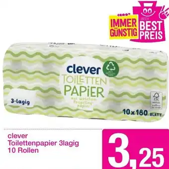 Sutterlüty clever Toilettenpapier 3lagig 10 Rollen Angebot