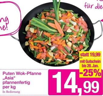 Sutterlüty Puten Wok-Pfanne,,Asia pfannenfertig per kg Angebot