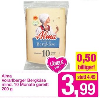 Sutterlüty Alma Vorarlberger Bergkäse mind. 10 Monate gereift 200 g Angebot