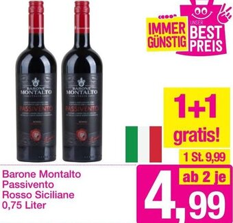 Sutterlüty Barone Montalto Passivento Rosso Siciliane 0,75 Liter Angebot