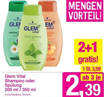 Sutterlüty Glem Vital Shampoo oder Spülung 200 ml / 350 ml Angebot