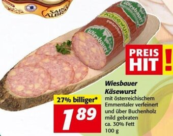 Nah&Frisch Wiesbauer Käsewurst 100g Angebot