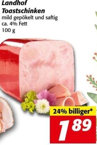 Nah&Frisch Landhof Toastschinken 100g Angebot