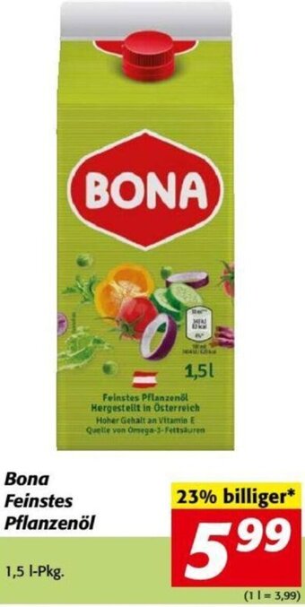 Nah&Frisch Bona Feinstes Pflanzenöl 1,5l Angebot