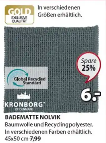 JYSK Badematte Nolvik 45x50cm Angebot