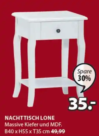 JYSK Nachttisch Lone B40 x H55 x T35 CM Angebot