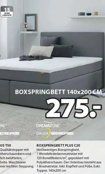 JYSK Boxspringbett Plus C20 140x200cm Angebot