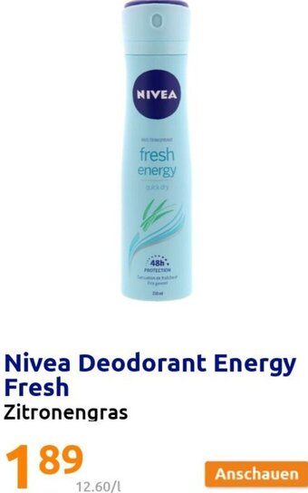Action Nivea Deodorant Energy Fresh Angebot