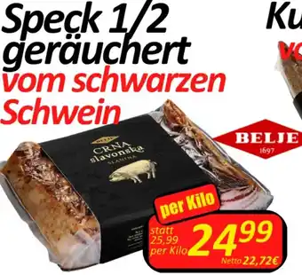 Wurstico Belje Speck 1/2 geräuchert per kilo Angebot