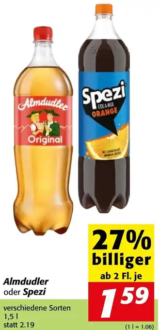 Strasser Markt Almdudler oder Spezi 1,5 L Angebot