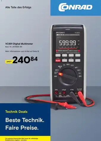 Conrad Voltcraft VC891 Digital Multimeter Angebot