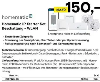 Conrad homematic IP Starter Set Beschattung - Wlan Angebot