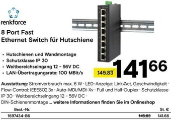Conrad renkforce 8 Port Fast Ethernet Switch für Hutschiene Angebot