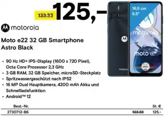 Conrad Motorola Moto e22 GB Smartphone Astro Black Angebot
