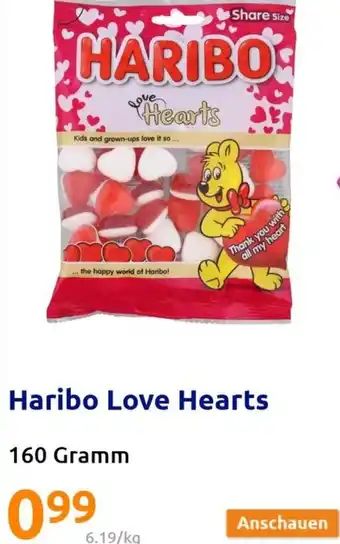 Action Haribo Love Hearts 160 Gramm Angebot