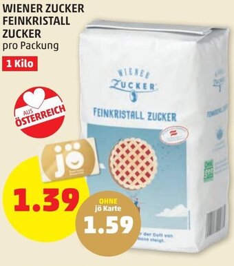 PENNY Wiener Zucker Feinkristall Zucker 1 kilo Angebot