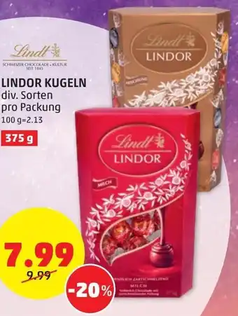 PENNY Lindor Kugeln 375g Angebot