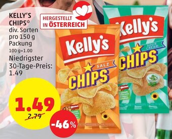 PENNY Kelly's Chips 150 g Angebot