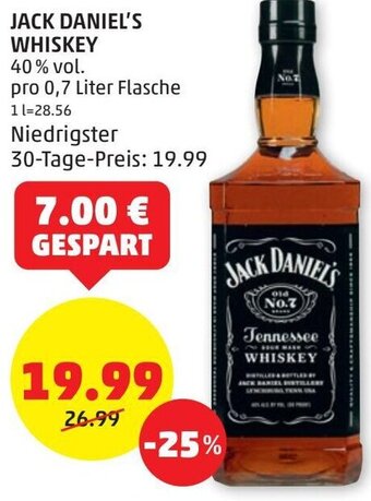PENNY Jack Daniel's Whiskey 0,7 Liter Angebot