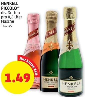 PENNY Henkell Piccolo 0,2 Liter Angebot