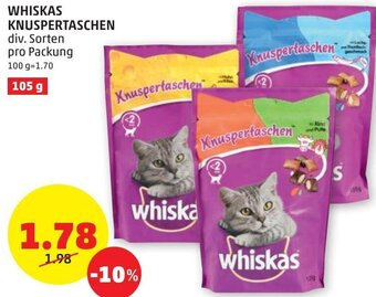 PENNY Whiskas Knuspertaschen 105g Angebot