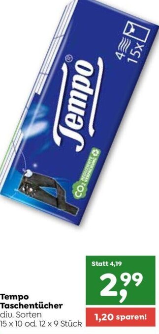 ADEG Tempo Taschentücher 15 x 10 od. 12 x 9 Stk. Angebot
