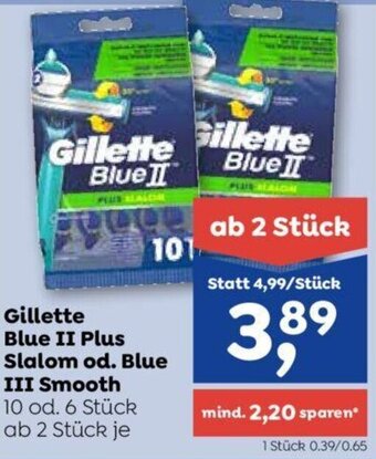 ADEG Gillette Blue II Plus Slalom od. Blue III Smooth Angebot