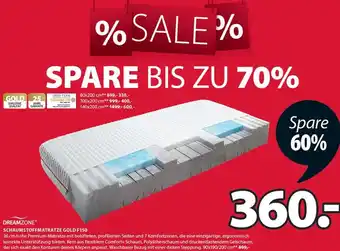 JYSK Dreamzone Schaumstoffmatratze Gold F150 90 x 190/200 cm Angebot
