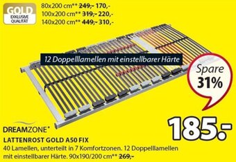 JYSK Lattenrost Gold A50 FIX 90x190/200 cm Angebot