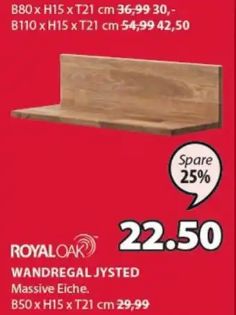 JYSK Royal Oak Wandregal Jysted B50xH15xT21 cm Angebot