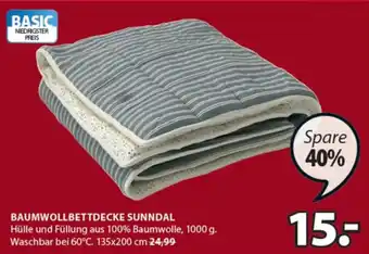 JYSK Baumwollbettdecke Sunndal 135x200cm Angebot